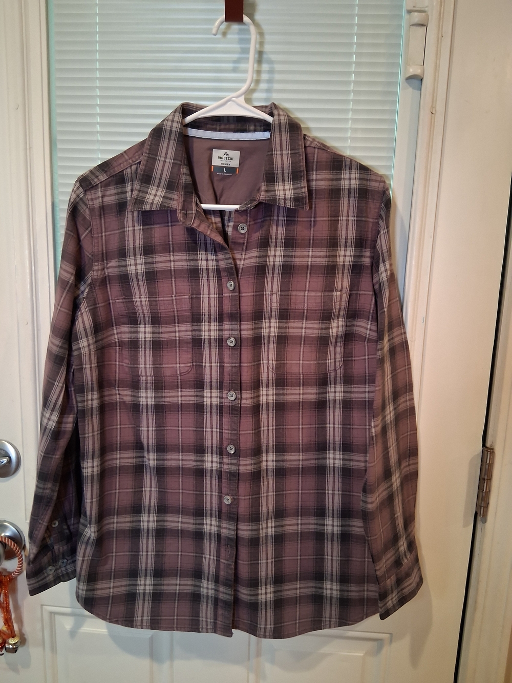 sku136 Ridge Women's Heavyweight Plaid Button Down , Size L